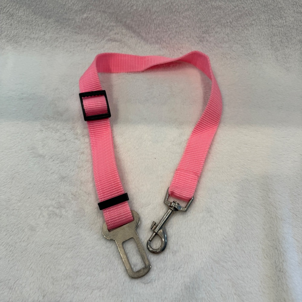 Pink Adjustable Dog Seat Belt Tether‎ Universal Car Safety Lead Travel Restraint